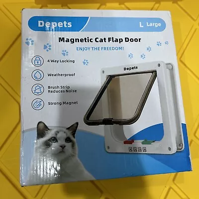 4 Way Pet Cat Dog Magnetic Lock Lockable Safe Flap Door Size Large Open Box • $16.99