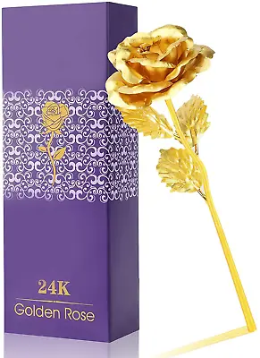Real Dipped Rose 24k Gold Rose Portable Gold Dipped Rose Artificial Rose Flower • $15.68