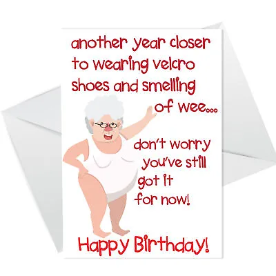 Funny Rude Birthday Card For Women Mum Nan Auntie 40th 50th 60th Card • £2.95