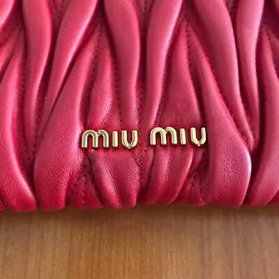 Miu Miu Matelasse Clutch Bag Red Used • $238