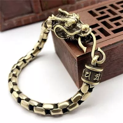 $21.95 • Buy Brass Dragon Link Chain Bracelet Retro Dragon Head Hook Charm Bracelet