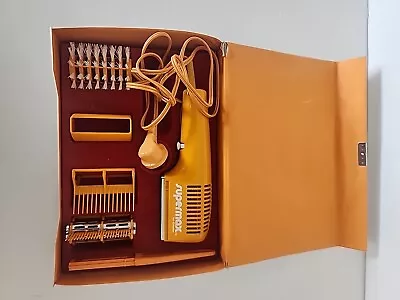 Vintage Orange 1970s Supermax Gillette Blow Dryer Hair Complete Original Package • $60