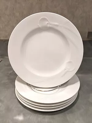 5 Mikasa Classic Flair White Calla Lilies Porcelain Salad Plates Set Of 5  EXC • $69.99