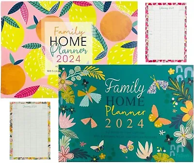 2024 Family Organiser 5 Columns Calendar Planner Month To View Fruits Butterfly • £3.49