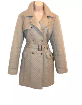 £17 • Buy ❤️ Fab. *LAURA ASHLEY*  UK16  LUXURY Quilted Belted TRENCH COAT Mac - STYLISH!