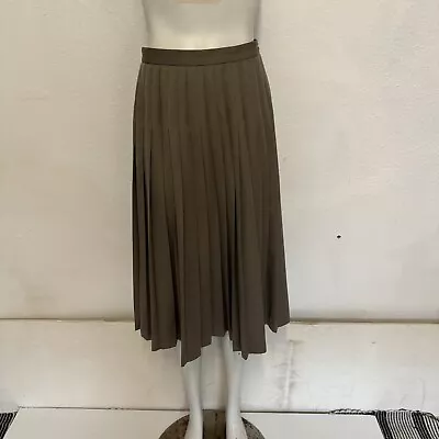 Vintage 70s Beige Jaeger Pleated Skirt Size 10 • £22