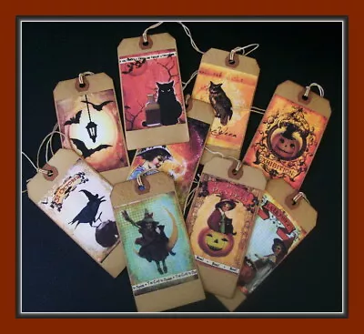 Primitive Halloween Hang Tags - Set Of Nine - Beautiful And Very Vintage Looking • $4.99