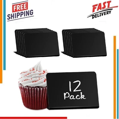 £19.39 • Buy 12 Pcs Mini Chalkboard Signs, Small Black Chalk Board Menu Blackboard Display