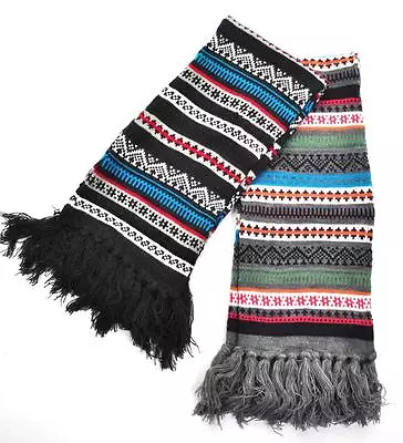 VTG Style Fairisle Snowflake Scarf Retro Xmas Jacquard Chunky Knit Wrap BNWT NEW • £10