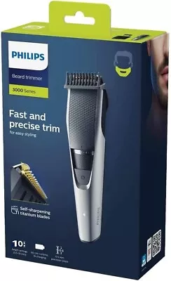 Philips Series 3000 Mens 3 Day Beard & Stubble Trimmer Styler 10 Length 0.5-10mm • $52.01