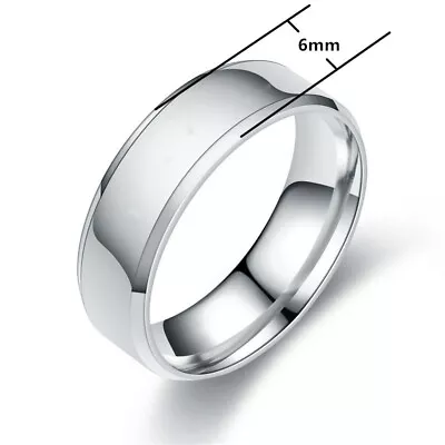 Fashion 6MM/8MM Stainless Steel Rings For Men Band Titanium Jewelry Size 5-12 • $1.89