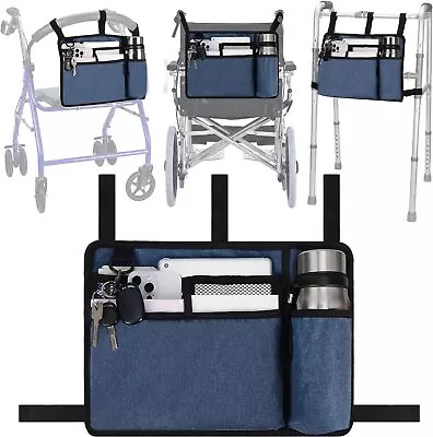 Waterproof Wheelchair Pouch Walker Bag With Cup Holder For RollatorsScooters • $26.70