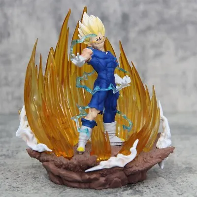 14cm Dragon Ball Z Anime Figure Majin Vegeta Super Saiyan 2 PVC Statue Light Up • $50