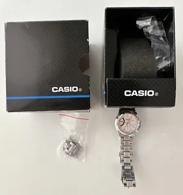 Casio Quartz Analog Stainless Steel Womens Watch Silver Dress BNIB • $39