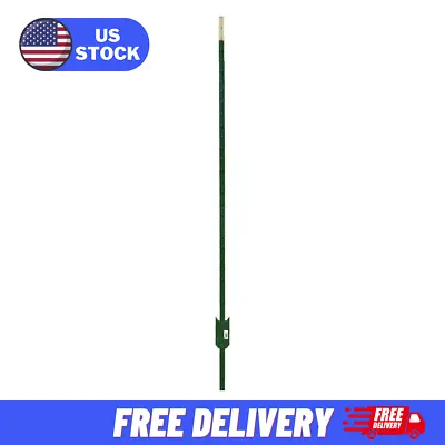 Green Steel Fence T-Post 1-3/4 In. X 3-1/2 In. X 6 Ft. No-Rust Fencing Fabric • $54.20