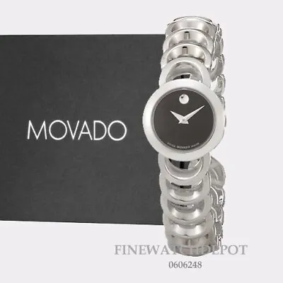 Authentic Movado Women's Rondiro Black Dial Stainless Steel Watch 0606248 • $995