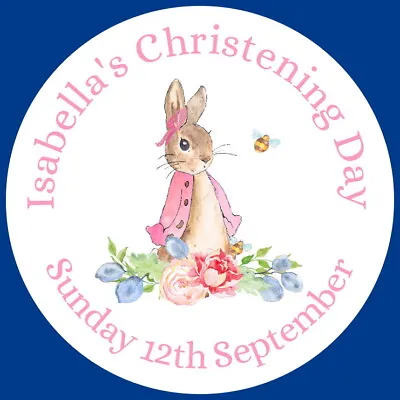 £3.95 • Buy Peter Rabbit Gloss Baby Shower, Christening, Birthday Stickers Blue Or Pink
