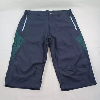 Faskunoie Mens 3/4 Capri Cargo Pants Below Knee Size 36W Blue 17  Inseam  • $29.99