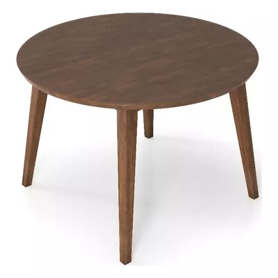 Pemberly Row Walnut Mid-Century Modern 43  Round Solid Wood Dining Table • $257.49