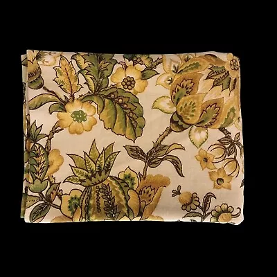 Vintage Fabric Kitchen Cafe Curtains Green Yellow Floral Pineapple 2 Panels • $34