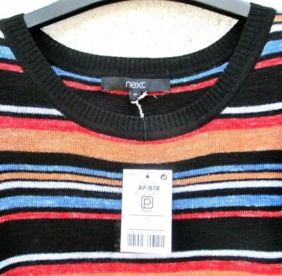 £14.70 • Buy Next Striped Jumper With  Linen & Ruffle Cap Sleeves