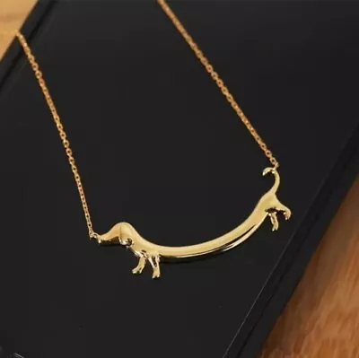 Dachshund Super Cute Wiener Sausage Dog Doxie Necklace~Gold Plated 925 Silver • $11.75