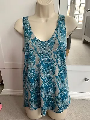 Zadig & Voltaire Blue Snake Print 100% Cashmere Tank Top . S • £0.99