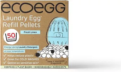 Ecoegg Laundry Egg Refill Pellets 50 Wash Fresh Linen  • £6.95