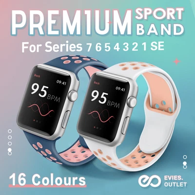 $6.95 • Buy For Apple Watch IWatch Sports Band Series 7 6 5 Silicone Strap 38/40/41/42/44/45