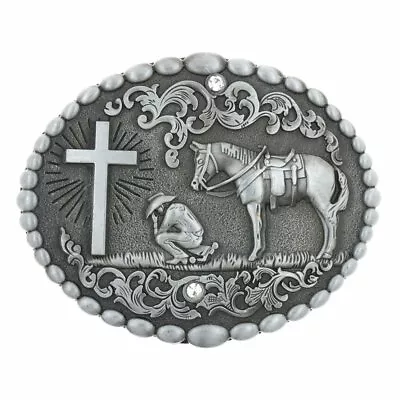 Western Mens Alloy Vintage Fashion Leather Belt Buckle Cowboy Pattern Metal NEW • $10.48