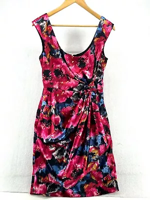 Maggie L Dress 10 Sleeveless Floral Zip Back Multicolor EUC (W3013-D17) • $10