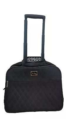 Vera Bradley Rolling Work Bag Luggage Black Carry-on Quilted 17x13x7 • $88.98