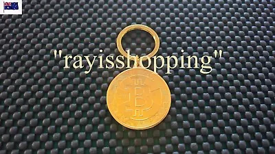 GOLD Colour Bit Coin Keyring Keychain BITCOIN Key Ring Chain Cool Unique • $5.01