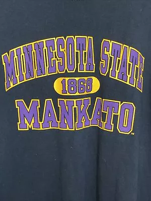 Minnesota State Mankato Graphic Crew Neck T-Shirt XL Black Gilden Purple Gold • $14.87