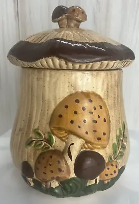 Vintage Large 1970s Arnel's Ceramic Mushroom Cookie Jar Storage Canister 11” • $73.87