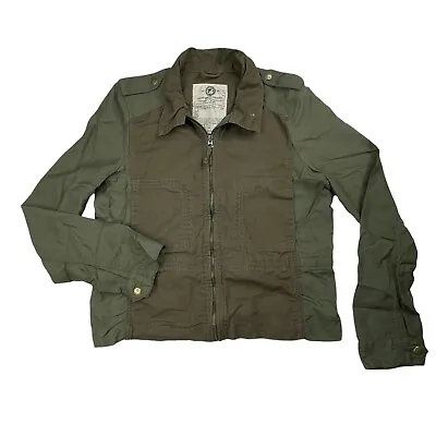 Lucky Brand Jacket Womens Medium Green Full Zip Military Style Multi Pockets • $17.19