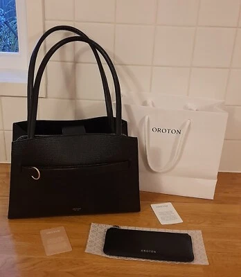 $120 • Buy Oroton Black Leather Handbag And Wallet