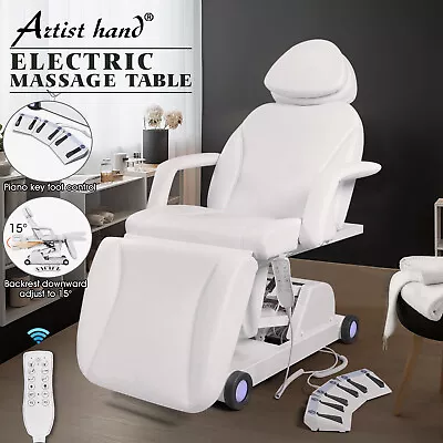 Electric White Massage Table Facial Bed Beauty Tattoo With Hand Foot Control • $999.90