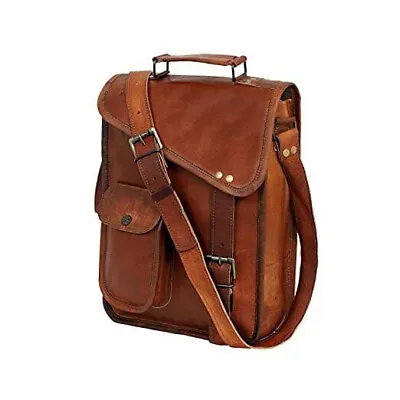 18  Leather Satchel Tablet Bag Laptop Case Office Briefcase Messenger 13 Inch • £42