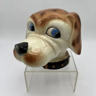 Rossini Japan Vintage Dog Head Ceramic Piggy Bank With Stopper • $20