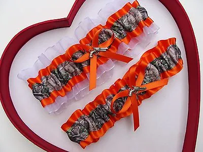 NEW Mossy Oak Camouflage Camo Orange White Wedding Garter Prom Gun Hunting Chick • $13.46