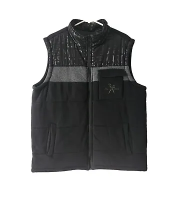 Marc Ecko Cut & Sew Vest Men's XL Black Quilted Pockets Lined • $20