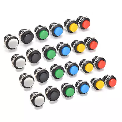 24Pcs 16MM Momentary Push Button On Off Switch Assorted Red Green Yellow Blue Wh • $18.26