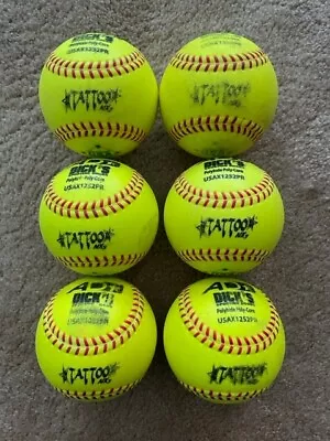 A.D. Starr Tattoo NX3 Used Slow Pitch Softballs ASA/USA 12 Inch 6-Pack • $30