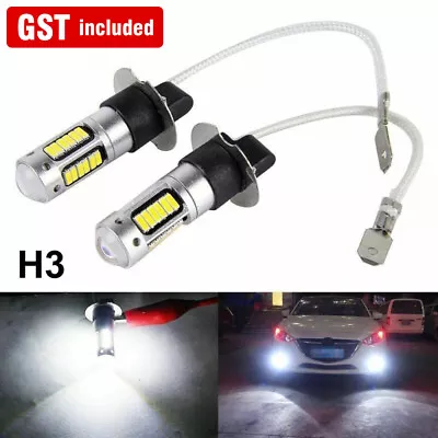 2pcs H3 LED Fog Light Bulbs Conversion Kit Super-Bright Canbus 6500K White • $13.61