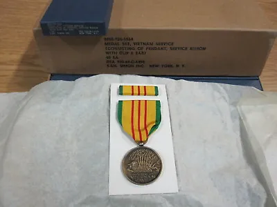 New Genuine USGI 1969 Dated Vietnam Service Medal E&H Simon Ribbon + Bar US Ship • $9.95