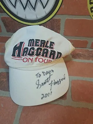 Merle Haggard On Tour Snapback Hat Autographed To David By Son Scott 2011 • $39.99