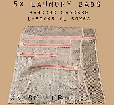 5 XWash Bags Laundry Mesh Net Home Protective Reusable Laundry Bag Zipped • £4.99