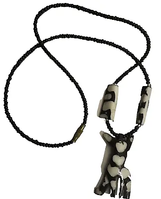 NEW GIRAFFE Necklace Black Bead Handmade African Tribal Jewelry MAASAI Tanzania • $17.75