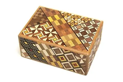 Himitsu-bako Yosegi Zaiku 10 Steps Karakuri Puzzle Box Traditional Craft Japan • £116.66
